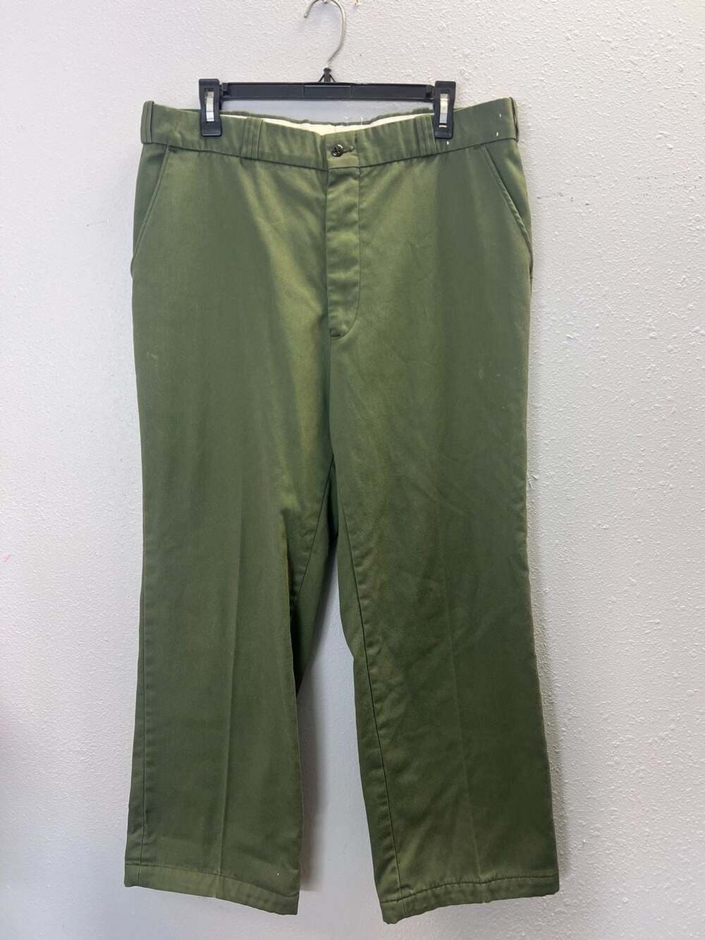 ⁠Vintage Fieldmaster Perma Prest Flannel Lined Work Pants Olive Green 38x29